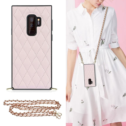 Elegant Rhombic Pattern Microfiber Leather +TPU Shockproof Case with Crossbody Strap Chain, For Samsung Galaxy A90 5G, For Samsung Galaxy Note10+, For Samsung Galaxy Note20 Ultra, For Samsung Galaxy S9+