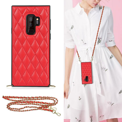Elegant Rhombic Pattern Microfiber Leather +TPU Shockproof Case with Crossbody Strap Chain, For Samsung Galaxy A90 5G, For Samsung Galaxy Note10+, For Samsung Galaxy Note20 Ultra, For Samsung Galaxy S9+