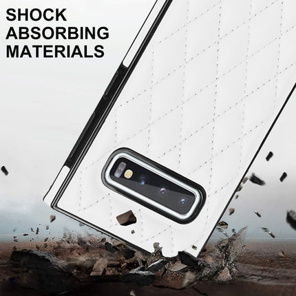 Elegant Rhombic Pattern Microfiber Leather +TPU Shockproof Case with Crossbody Strap Chain, For Samsung Galaxy S10, For Samsung Galaxy S10+, For Samsung Galaxy S10e, For Samsung Galaxy S20 Ultra