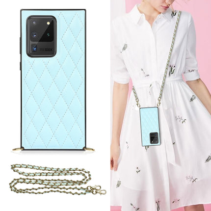 Elegant Rhombic Pattern Microfiber Leather +TPU Shockproof Case with Crossbody Strap Chain, For Samsung Galaxy S10, For Samsung Galaxy S10+, For Samsung Galaxy S10e, For Samsung Galaxy S20 Ultra