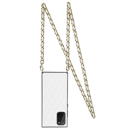Elegant Rhombic Pattern Microfiber Leather +TPU Shockproof Case with Crossbody Strap Chain, For Samsung Galaxy S20, For Samsung Galaxy S20+, For Samsung Galaxy S21 5G, For Samsung Galaxy S21+ 5G