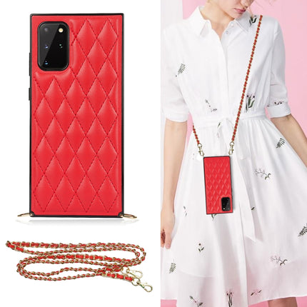 Elegant Rhombic Pattern Microfiber Leather +TPU Shockproof Case with Crossbody Strap Chain, For Samsung Galaxy S20, For Samsung Galaxy S20+, For Samsung Galaxy S21 5G, For Samsung Galaxy S21+ 5G