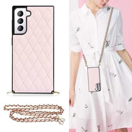 Elegant Rhombic Pattern Microfiber Leather +TPU Shockproof Case with Crossbody Strap Chain, For Samsung Galaxy S20, For Samsung Galaxy S20+, For Samsung Galaxy S21 5G, For Samsung Galaxy S21+ 5G