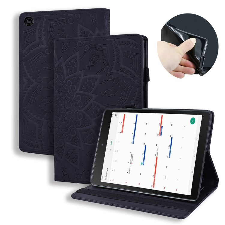 Calf Pattern Double Folding Design Embossed Leather Case with Holder & Card Slots & Pen Slot & Elastic Band, For Samsung Galaxy Tab S5e 10.5 T720 / T725, For Samsung Galaxy Tab S6 T860 / T865