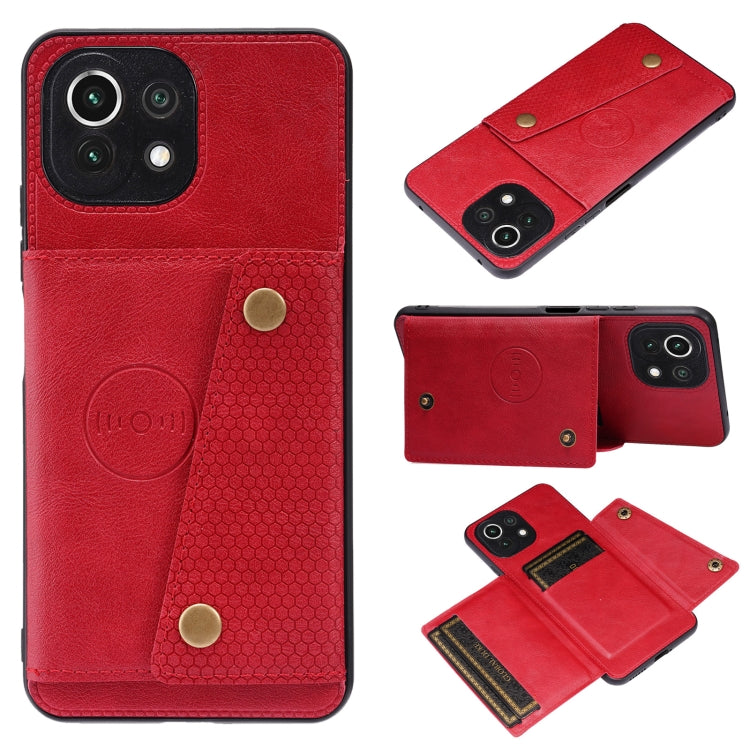Double Buckle PU + TPU Shockproof Magnetic Protective Case with Card Slot & Holder, For Xiaomi Redmi Note 10 Pro Max, For Xiaomi Mi 11 Ultra, For Xiaomi Mi 11 Pro, For Xiaomi Mi 11 Lite