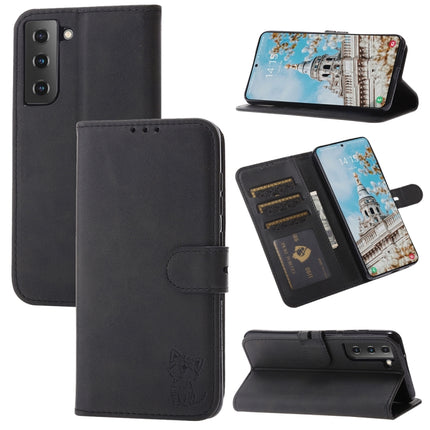 Embossed Happy Cat Pattern Horizontal Flip Leather Case with Holder & Card Slots & Wallet, For Samsung Galaxy S21 FE, For Samsung Galaxy A12, For Samsung Galaxy A22 4G, For Samsung Galaxy A22 5G EU Version