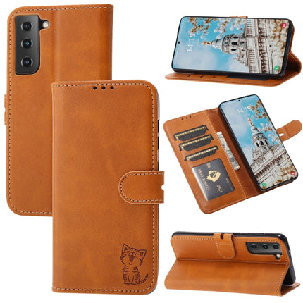 Embossed Happy Cat Pattern Horizontal Flip Leather Case with Holder & Card Slots & Wallet, For Samsung Galaxy S21 FE, For Samsung Galaxy A12, For Samsung Galaxy A22 4G, For Samsung Galaxy A22 5G EU Version
