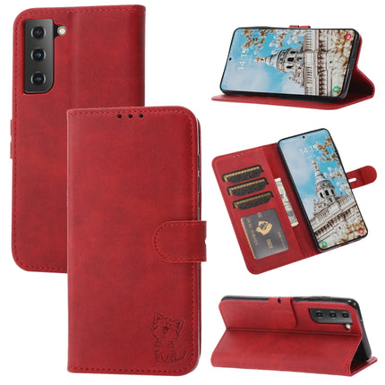 Embossed Happy Cat Pattern Horizontal Flip Leather Case with Holder & Card Slots & Wallet, For Samsung Galaxy S21 FE, For Samsung Galaxy A12, For Samsung Galaxy A22 4G, For Samsung Galaxy A22 5G EU Version