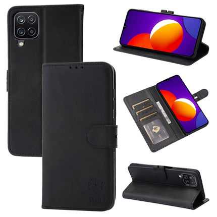 Embossed Happy Cat Pattern Horizontal Flip Leather Case with Holder & Card Slots & Wallet, For Samsung Galaxy S21 FE, For Samsung Galaxy A12, For Samsung Galaxy A22 4G, For Samsung Galaxy A22 5G EU Version