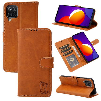Embossed Happy Cat Pattern Horizontal Flip Leather Case with Holder & Card Slots & Wallet, For Samsung Galaxy S21 FE, For Samsung Galaxy A12, For Samsung Galaxy A22 4G, For Samsung Galaxy A22 5G EU Version