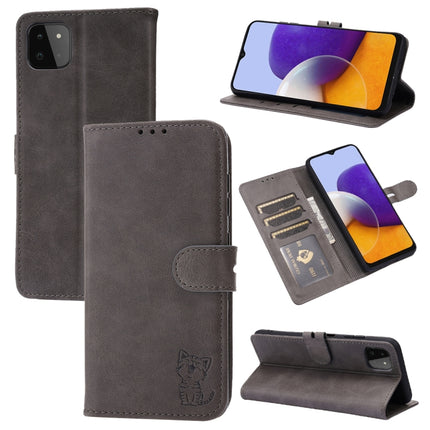 Embossed Happy Cat Pattern Horizontal Flip Leather Case with Holder & Card Slots & Wallet, For Samsung Galaxy S21 FE, For Samsung Galaxy A12, For Samsung Galaxy A22 4G, For Samsung Galaxy A22 5G EU Version