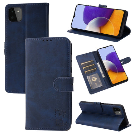 Embossed Happy Cat Pattern Horizontal Flip Leather Case with Holder & Card Slots & Wallet, For Samsung Galaxy S21 FE, For Samsung Galaxy A12, For Samsung Galaxy A22 4G, For Samsung Galaxy A22 5G EU Version