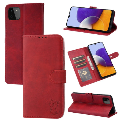 Embossed Happy Cat Pattern Horizontal Flip Leather Case with Holder & Card Slots & Wallet, For Samsung Galaxy S21 FE, For Samsung Galaxy A12, For Samsung Galaxy A22 4G, For Samsung Galaxy A22 5G EU Version