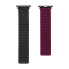 For Apple Watch Series  7  45mm / & 6 & SE & 5 & 4 44mm / Black+Wine Red