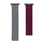 For Apple Watch Series  7  45mm / & 6 & SE & 5 & 4 44mm / Grey+Wine Red