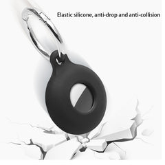 Dual-Side Hollow Anti-scratch Silicone Shockproof Protective Cover Case with Keychain Hook Loop, For AirTag