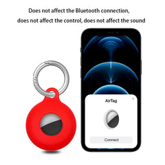 Dual-Side Hollow Anti-scratch Silicone Shockproof Protective Cover Case with Keychain Hook Loop, For AirTag