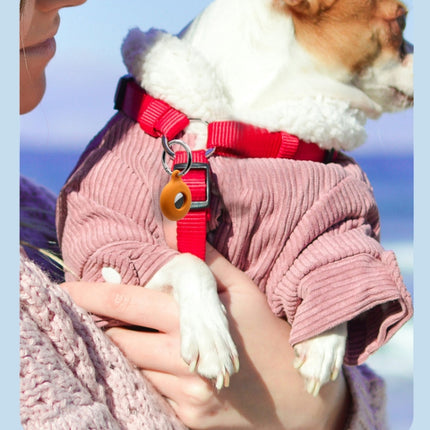 Dual-Side Hollow Anti-scratch Silicone Shockproof Protective Cover Case with Keychain Hook Loop, For AirTag