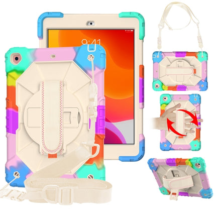 Estuche protector de silicona y policarbonato a prueba de golpes con diseño de robot en color de contraste, con soporte y correa para el hombro, para iPad 10.2 2021/2020/2019