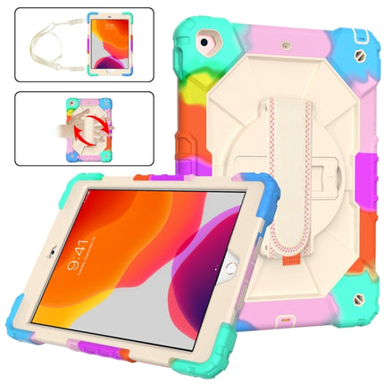 Estuche protector de silicona y policarbonato a prueba de golpes con diseño de robot en color de contraste, con soporte y correa para el hombro, para iPad 10.2 2021/2020/2019