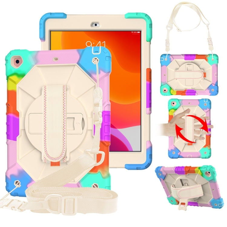 Contrast Color Robot Shockproof Silicon + PC Protective Case with Holder & Shoulder Strap, For iPad 10.2 2021 / 2020 / 2019