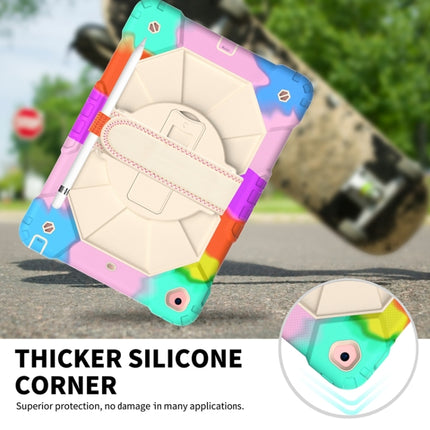 Estuche protector de silicona y policarbonato a prueba de golpes con diseño de robot en color de contraste, con soporte y correa para el hombro, para iPad 10.2 2021/2020/2019