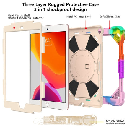 Estuche protector de silicona y policarbonato a prueba de golpes con diseño de robot en color de contraste, con soporte y correa para el hombro, para iPad 10.2 2021/2020/2019