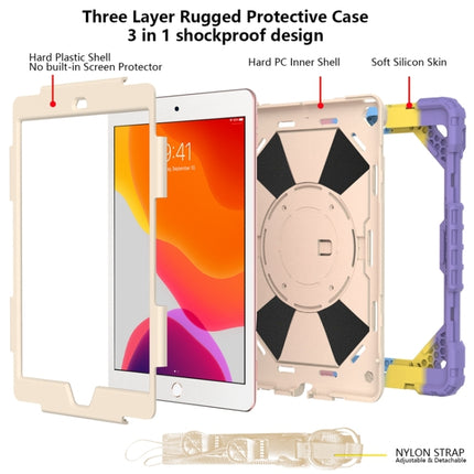 Stoßfeste Schutzhülle aus Silikon und PC mit Robotermotiv in Kontrastfarbe, mit Halterung und Schultergurt, für iPad 10.2 2021/2020/2019