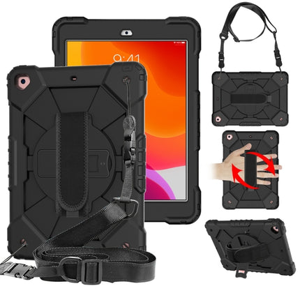 Stoßfeste Schutzhülle aus Silikon und PC mit Robotermotiv in Kontrastfarbe, mit Halterung und Schultergurt, für iPad 10.2 2021/2020/2019