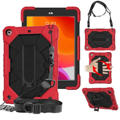 Contrast Color Robot Shockproof Silicon + PC Protective Case with Holder & Shoulder Strap, For iPad 10.2 2021 / 2020 / 2019