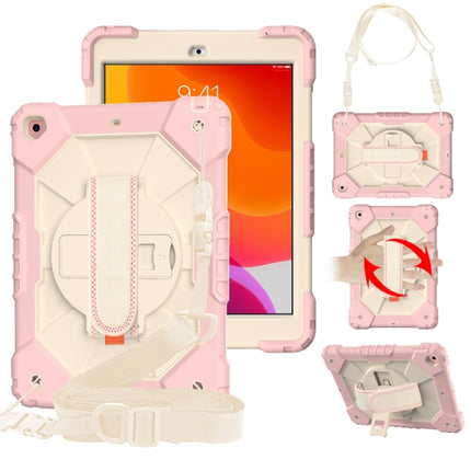 Stoßfeste Schutzhülle aus Silikon und PC mit Robotermotiv in Kontrastfarbe, mit Halterung und Schultergurt, für iPad 10.2 2021/2020/2019