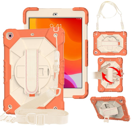 Estuche protector de silicona y policarbonato a prueba de golpes con diseño de robot en color de contraste, con soporte y correa para el hombro, para iPad 10.2 2021/2020/2019