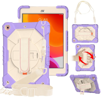 Estuche protector de silicona y policarbonato a prueba de golpes con diseño de robot en color de contraste, con soporte y correa para el hombro, para iPad 10.2 2021/2020/2019
