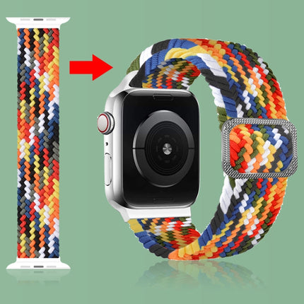 Buckle Braided Elastic Strap Watch Band For Apple Watch Series 9&8&7 41mm / SE 3&SE 2&6&SE&5&4 40mm / 3&2&1 38mm(Rainbow Color), For Apple Watch Ultra 49mm / Series 8&7 45mm / SE 2&6&SE&5&4 44mm / 3&2&1 42mm
