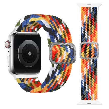 Buckle Braided Elastic Strap Watch Band For Apple Watch Series 9&8&7 41mm / SE 3&SE 2&6&SE&5&4 40mm / 3&2&1 38mm(Rainbow Color), For Apple Watch Series 7 41mm / 6 & SE & 5 & 4 40mm / 3 & 2 & 1 38mm                                                       ...