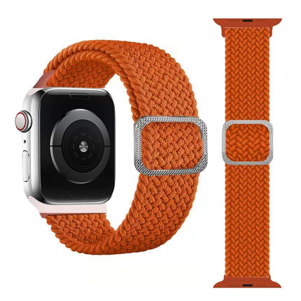 Buckle Braided Elastic Strap Watch Band For Apple Watch Series 9&8&7 41mm / SE 3&SE 2&6&SE&5&4 40mm / 3&2&1 38mm(Rainbow Color), For Apple Watch Series 8&7 41mm / SE 2&6&SE&5&4 40mm / 3&2&1 38mm