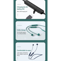 Original Lenovo SH1 Intelligent Noise Reduction Neck-mounted Magnetic Wire-controlled Bluetooth Earphone, Support Call