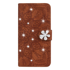 Calf Pattern Diamond Mandala Double Folding Design Embossed Leather Case with Wallet & Holder & Card Slots, For iPhone 6 / 6s, For iPhone 6 Plus / 6s Plus, For iPhone 7 / 8, For iPhone 7 Plus / 8 Plus, For iPhone X / XS, For iPhone XR