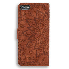 Calf Pattern Diamond Mandala Double Folding Design Embossed Leather Case with Wallet & Holder & Card Slots, For iPhone 6 / 6s, For iPhone 6 Plus / 6s Plus, For iPhone 7 / 8, For iPhone 7 Plus / 8 Plus, For iPhone X / XS, For iPhone XR