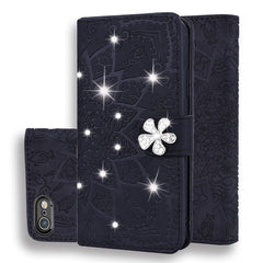 Calf Pattern Diamond Mandala Double Folding Design Embossed Leather Case with Wallet & Holder & Card Slots, For iPhone 6 / 6s, For iPhone 6 Plus / 6s Plus, For iPhone 7 / 8, For iPhone 7 Plus / 8 Plus, For iPhone X / XS, For iPhone XR