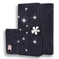 Calf Pattern Diamond Mandala Double Folding Design Embossed Leather Case with Wallet & Holder & Card Slots, For iPhone 6 / 6s, For iPhone 6 Plus / 6s Plus, For iPhone 7 / 8, For iPhone 7 Plus / 8 Plus, For iPhone X / XS, For iPhone XR