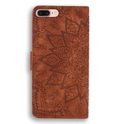 Doppelt faltbares, geprägtes Lederetui mit Kalbsmuster und Diamant-Mandala-Muster, mit Geldbörse, Halterung und Kartenfächern, für iPhone 6/6s, für iPhone 6 Plus/6s Plus, für iPhone 7/8, für iPhone 7 Plus/8 Plus, für iPhone X/XS, für iPhone XR