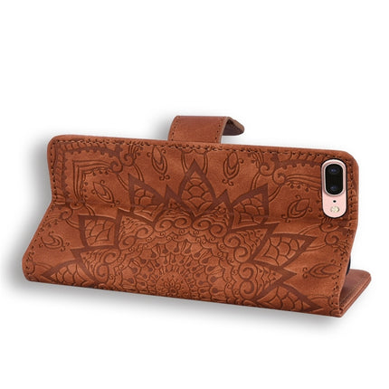 Doppelt faltbares, geprägtes Lederetui mit Kalbsmuster und Diamant-Mandala-Muster, mit Geldbörse, Halterung und Kartenfächern, für iPhone 6/6s, für iPhone 6 Plus/6s Plus, für iPhone 7/8, für iPhone 7 Plus/8 Plus, für iPhone X/XS, für iPhone XR