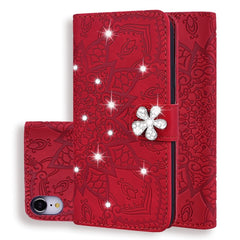 Calf Pattern Diamond Mandala Double Folding Design Embossed Leather Case with Wallet & Holder & Card Slots, For iPhone 6 / 6s, For iPhone 6 Plus / 6s Plus, For iPhone 7 / 8, For iPhone 7 Plus / 8 Plus, For iPhone X / XS, For iPhone XR