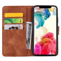 Calf Pattern Diamond Mandala Double Folding Design Embossed Leather Case with Wallet & Holder & Card Slots, For iPhone XS Max, For iPhone 11 Pro, For iPhone 11, For iPhone 11 Pro Max, For Xiaomi Redmi 7A, For Xiaomi Redmi Note 6 /