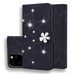 Calf Pattern Diamond Mandala Double Folding Design Embossed Leather Case with Wallet & Holder & Card Slots, For iPhone XS Max, For iPhone 11 Pro, For iPhone 11, For iPhone 11 Pro Max, For Xiaomi Redmi 7A, For Xiaomi Redmi Note 6 /