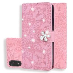 Calf Pattern Diamond Mandala Double Folding Design Embossed Leather Case with Wallet & Holder & Card Slots, For iPhone XS Max, For iPhone 11 Pro, For iPhone 11, For iPhone 11 Pro Max, For Xiaomi Redmi 7A, For Xiaomi Redmi Note 6 /