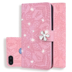 Calf Pattern Diamond Mandala Double Folding Design Embossed Leather Case with Wallet & Holder & Card Slots, For Xiaomi Redmi 6 / 6A, For Xiaomi Redmi 6 Pro, For Xiaomi Redmi 7 / Y3, For Xiaomi Redmi K20 / K20 Pro, For Xiaomi Redmi Note 5 Pro /