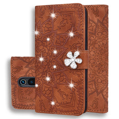 Calf Pattern Diamond Mandala Double Folding Design Embossed Leather Case with Wallet & Holder & Card Slots, For Xiaomi Redmi 6 / 6A, For Xiaomi Redmi 6 Pro, For Xiaomi Redmi 7 / Y3, For Xiaomi Redmi K20 / K20 Pro, For Xiaomi Redmi Note 5 Pro /