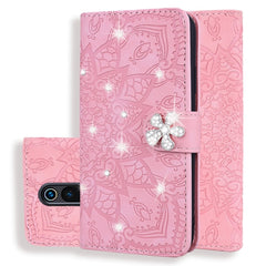 Calf Pattern Diamond Mandala Double Folding Design Embossed Leather Case with Wallet & Holder & Card Slots, For Xiaomi Redmi 6 / 6A, For Xiaomi Redmi 6 Pro, For Xiaomi Redmi 7 / Y3, For Xiaomi Redmi K20 / K20 Pro, For Xiaomi Redmi Note 5 Pro /